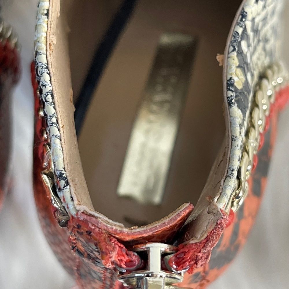 BCBG Max Azria Britt Chain Python Colorblock Heel… - image 5